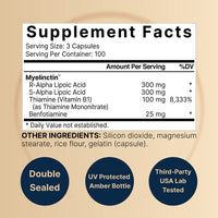 Thumbnail for NatureBell Alpha Lipoic Acid Complex, 600mg, 300 Capsules | 4-in-1 Myelinctin Formula with R-ALA, S-ALA, Thiamine & Benfotiamine | High Absorption & Antioxidant Support | Non-GMO, Gluten-Free