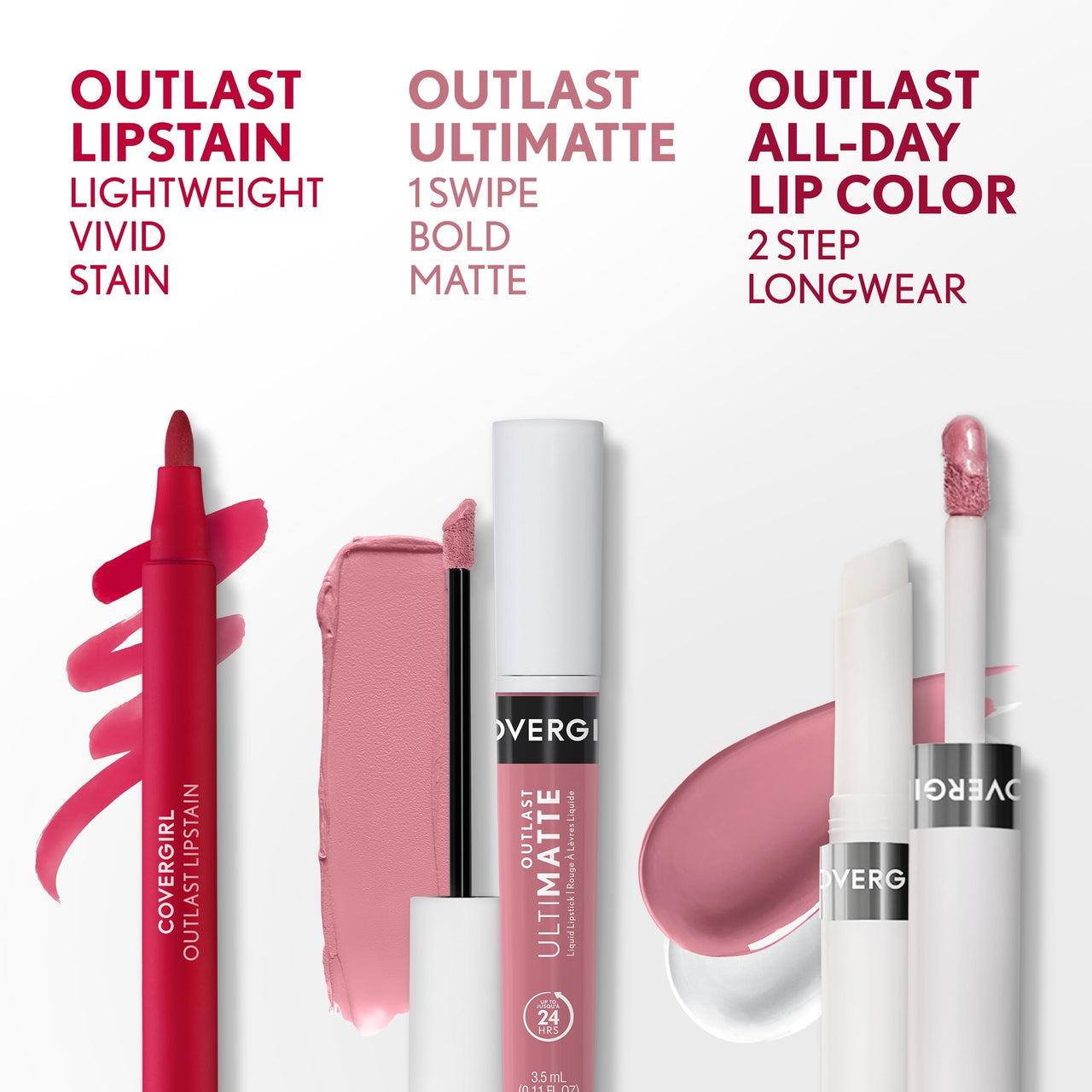 COVERGIRL Outlast All-Day Lip Color With Topcoat, 555 Blossom Berry