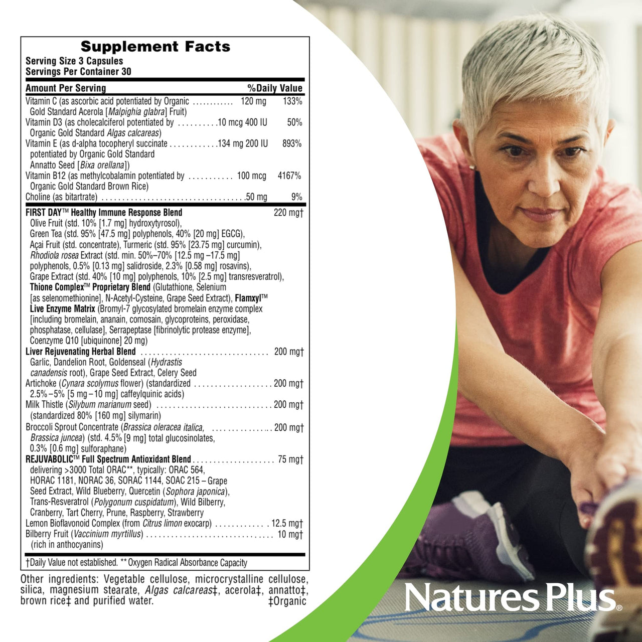 NaturesPlus AgeLoss Liver Support - 90 Capsules - with Artichoke, Milk Thistle & Choline - Vegetarian, Gluten Free - 30 Servings