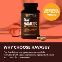 Thumbnail for Saw Palmetto Supplement with Stinging Nettle and Pumpkin Seed Extract - Advanced 3X Formula - DHT Blocker Urinary Health and Prostate Support for Mens Health - Vegan, Non-GMO Capsules - 2 Month Supply