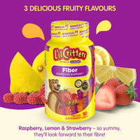 Thumbnail for L’il Critters Fiber Daily Gummy Supplement for Kids, for Digestive Support, Berry and Lemon Flavors, 90 Gummies