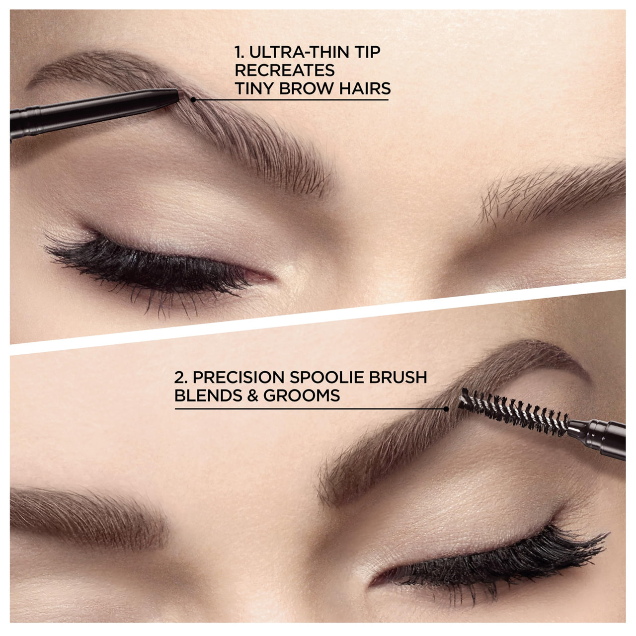 L'Oreal Paris Brow Stylist Definer Waterproof Eyebrow Pencil, Ultra-Fine Retractable Tip for Natural Hair-Like Strokes, Fills Sparse Brows, Dark Brunette, 0.003 oz (Pack of 1)