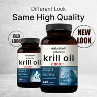 Thumbnail for NatureBell Antarctic Krill Oil 2000mg Supplement, 240 Softgels, 3X Strength Natural Source of Omega-3s, EPA 240mg + DHA 160mg + Astaxanthin 800mcg – No Fishy Aftertaste – Mercury Free & Non-GMO