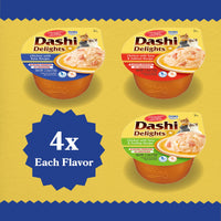 Thumbnail for INABA Dashi Delights for Cats, Shredded Chicken with Bonito Flake Broth, 2.5 Ounce Cup, 12 Cups Total, Tuna Variety