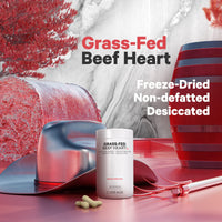 Thumbnail for Codeage Grass Fed Beef Heart Supplement - Freeze Dried, Non-Defatted, Desiccated Glandular Supplements - Bovine Meat & Liver Pills - Beef Vitamins for Heart - Non-GMO -180 Capsules