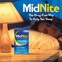 Thumbnail for MidNite Back to Sleep Low Dose, 1.5 mg Melatonin Sleep Aid, Non-Habit Forming, Herbal Dietary Supplement for Adults, Drug-Free, Gluten-Free, Lactose-Free, Vegetarian, Vegan, 30 Quick Melt Tablets