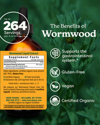 Thumbnail for Herb Pharm Certified Organic Wormwood Liquid Extract for Digestive System Support - 4 Ounce