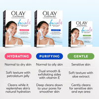 Thumbnail for Olay Makeup Remover Wipes, Daily Facials Hydrating Face Cleanser for Normal to Dry Skin, Alcohol & Fragrance Free, Soft Face Wash Towels, Travel Essentials for Women, Convenient Dry Cloths, 66 ct