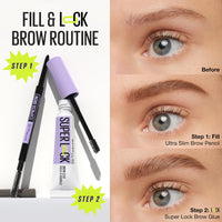 Thumbnail for Maybelline Super Lock Brow Glue Eyebrow Gel, Lightweight and Waterproof Tinted Brow Gel For Up To 24HR Hold, Medium Brown, 1 Count