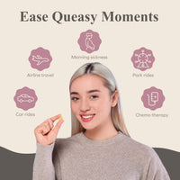 Thumbnail for Three Lollies Queasy Drops - Ginger Flavor - Relief from Nausea & Travel Sickness, Soothes a Dry Mouth & Settles Stomach - Natural Ingredients - 32 ct