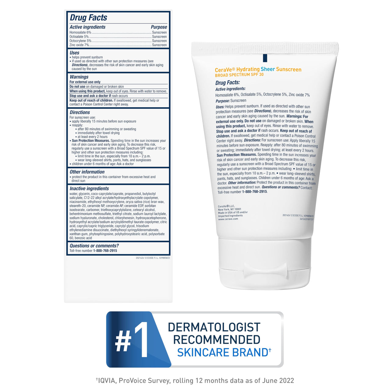 CeraVe Hydrating Sheer Sunscreen SPF 30 for Face and Body, Mineral & Chemical Sunscreen with Zinc Oxide, Hyaluronic Acid, Niacinamides and Ceramides, Paraben Free Fragrance Free, 3 Ounces