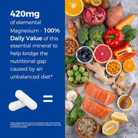 Thumbnail for Vitalibre 10 in 1 Magnesium Complex, 420mg Elemental Magnesium | Ultra Strength, Max Absorption | Chelated Magnesium Supplement for Nerves, Bone & Heart Health | Non-GMO, 120 Vegan Capsules