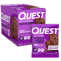 Thumbnail for Quest Soft & Chewy Protein Cookie - 15g Protein - Double Chocolate Chip (12 Cookies)