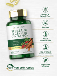 Thumbnail for Carlyle Berberine with Ceylon Cinnamon | 60 Capsules | Vegetarian, Non-GMO, Gluten Free