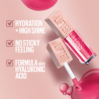 Thumbnail for Maybelline Lifter Gloss, Hydrating Lip Gloss with Hyaluronic Acid, High Shine for Plumper Looking Lips, Stone, Rosey Neutral, 0.18 Ounce