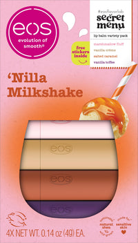 Thumbnail for eos Flavor Lab Secret Menu Lip Balm Gift Set - 'Nilla Milkshake, Limited-Edition, Moisturizing, Hydrating, Dry Lips, Variety Pack, 0.14 oz, 4-Pack