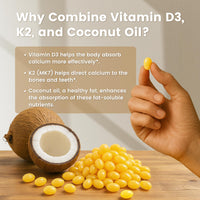 Thumbnail for VEV Corefeel Vitamin D3 K2 10,000 IU, 200 mcg MK-7, 300 Coconut Oil Softgels, 2 in 1 Vitamins Supplement D & K (Include MK7), Easy to Swallow, Supports Calcium Absorption, Bone Health