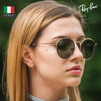 Thumbnail for Ray-Ban RB3647N ROUND DOUBLE BRIDGE Round Shaped Non-Polarized Sunglasses for Men & Women – Includes Official RAYBAN Eyewear Kit – Ideal Formal & Casual Wear Sunglasses – Clear Grey Lens