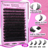 Thumbnail for Yawamica Fluffy Lash Clusters Thick 200D Volume Eyelash Clusters 14-20mm Wispy Individual Lashes D Curly Cluster Eyelash Extensions 240pcs DIY Lash Extension for Beginners
