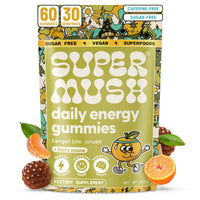 Thumbnail for SuperMush Energy Mushroom Gummies - Organic Lions Mane Supplement with Cordyceps, Rhodiola, L-Theanine, Maca - Vegan & Sugar-Free - Energy, Focus, Stamina, Stress Reduction - 60 Gummies (30 Servings)