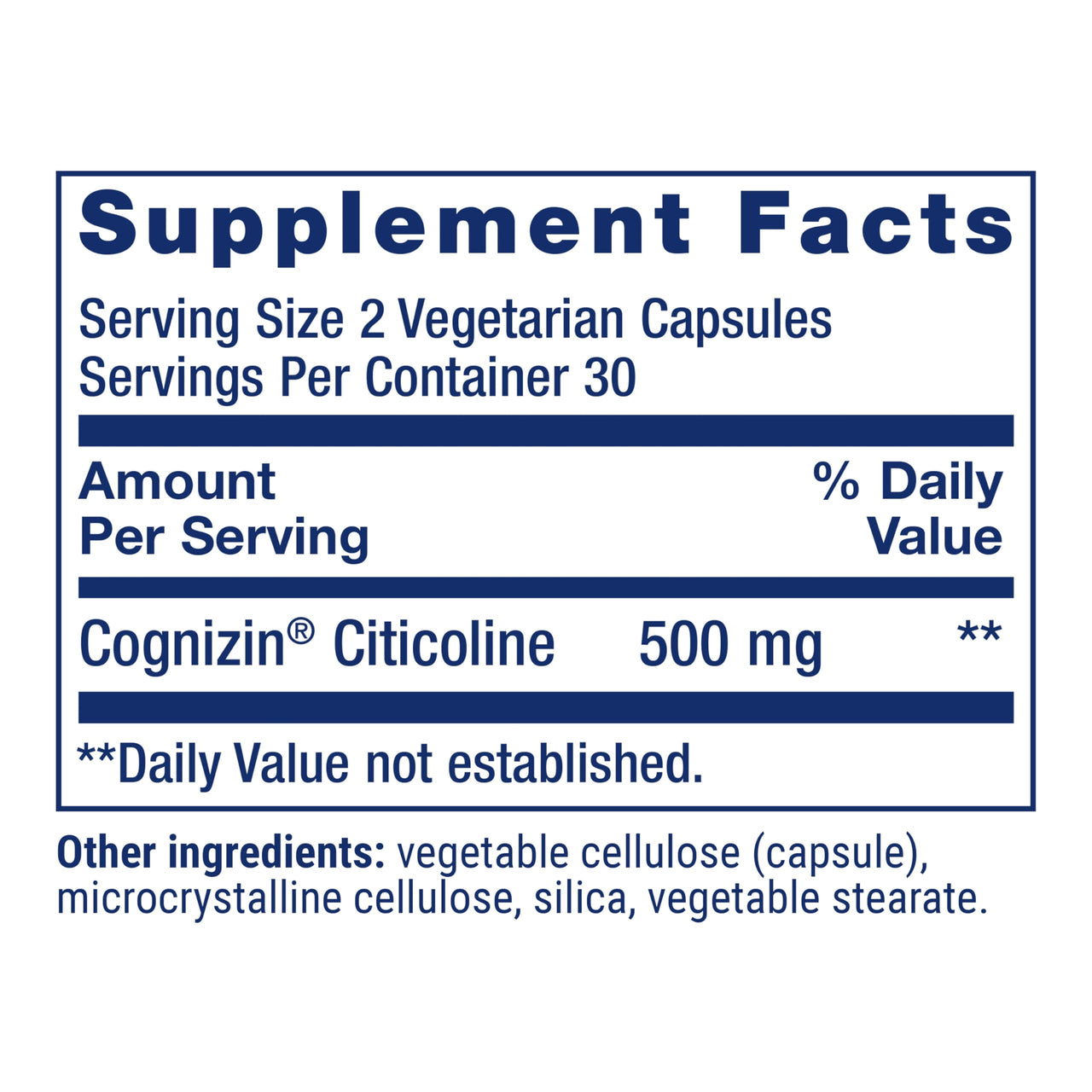 Life Extension Citicoline (CDP-Choline) - Citicoline Supplement for Brain & Cognitive Health, Focus, Attention, Memory Function - Non-GMO, Gluten Free, Vegetarian - 60 Capsules