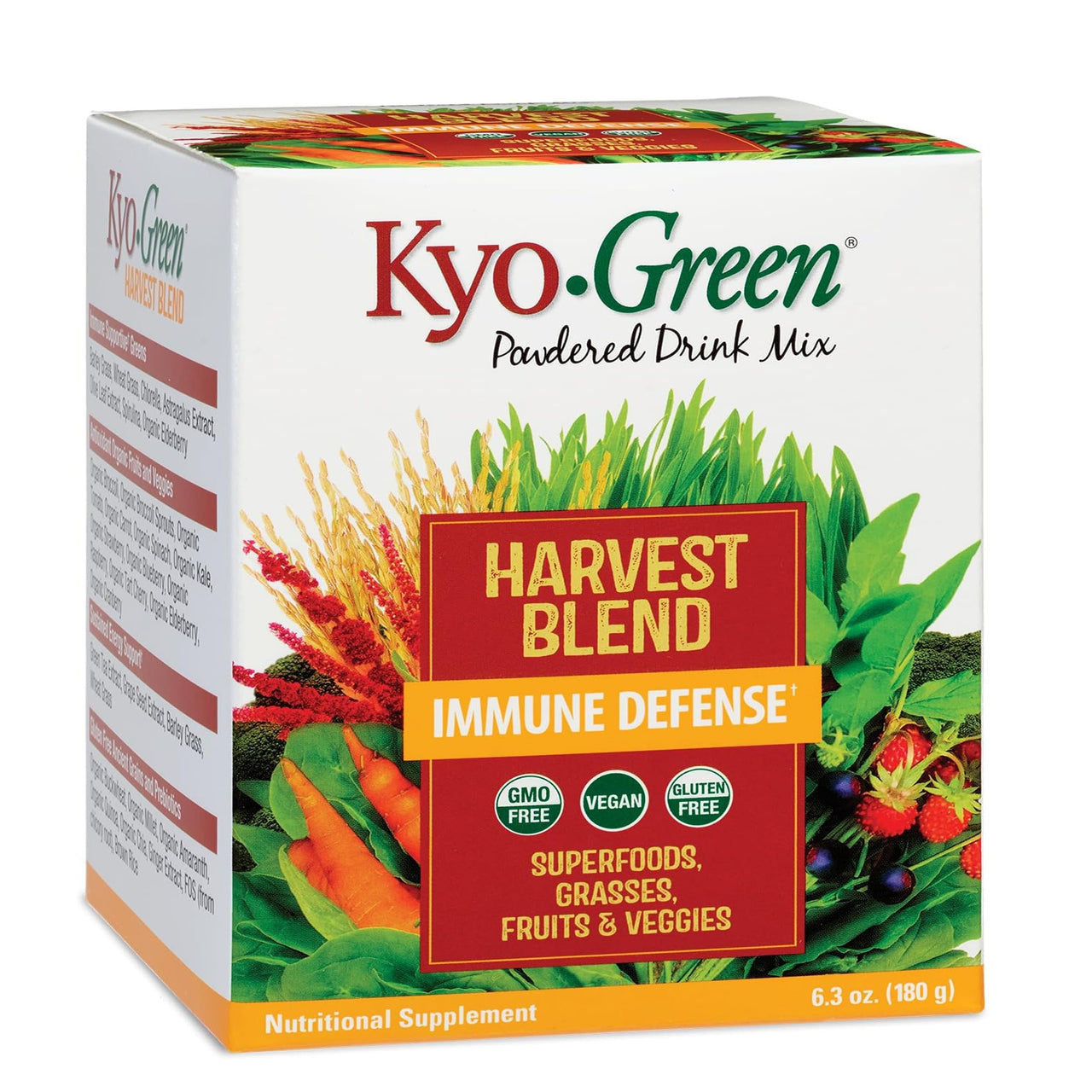 Kyolic Kyo-Green Harvest Blend, Immune Defense*, Powdered Drink Mix, 6.3 oz