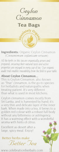 Thumbnail for CELEBRATION HERBALS True Cinnamon Organic Tea 24 Bag, 0.02 Pound