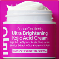 Thumbnail for SeoulCeuticals Korean Kojic Acid Cream Dark Spot Remover + Glycolic Acid + Niacinamide + Cica + HA Moisturizer - Cruelty Free K Beauty Skincare 2oz