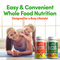 Thumbnail for Country Farms Fruits and Vegetables Supplement, 180 Fruit and 180 Veggie Capsules, Greens and Reds Packed with Superfoods, Powerful Antioxidants, 60 Servings