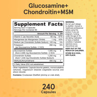 Thumbnail for Jarrow Formulas Glucosamine, Chondroitin, and MSM Capsules; Joint Support Supplement with Vitamin C and Manganese, Bone & Joint Health, 240 Capsules, 60 Day Supply