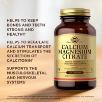 Thumbnail for Solgar Calcium Magnesium Citrate - 100 Tablets, Pack of 2 - Non-GMO, Vegan, Gluten Free, Kosher - 40 Total Servings