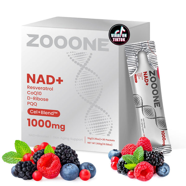 zooone- NAD+ Supplement 30pcs, Premium Nicotinamide Riboside & Resveratrol, DNA Repair & Healthy Aging? Advanced NAD Supplement for Men & Women, Boosts Cellular Energy.