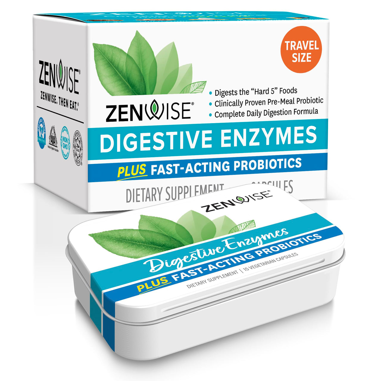 Zenwise Health Digestive Enzymes and Bromelain for Gut Health - Probiotic Multi Enzymes with Prebiotics and Probiotics for Women and Men for Digestive Health and Bloating Relief for Digestion -15 CT