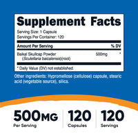 Thumbnail for Nutricost Baikal Skullcap 500mg, 120 Vegetarian Capsules - Non-GMO, Gluten Free