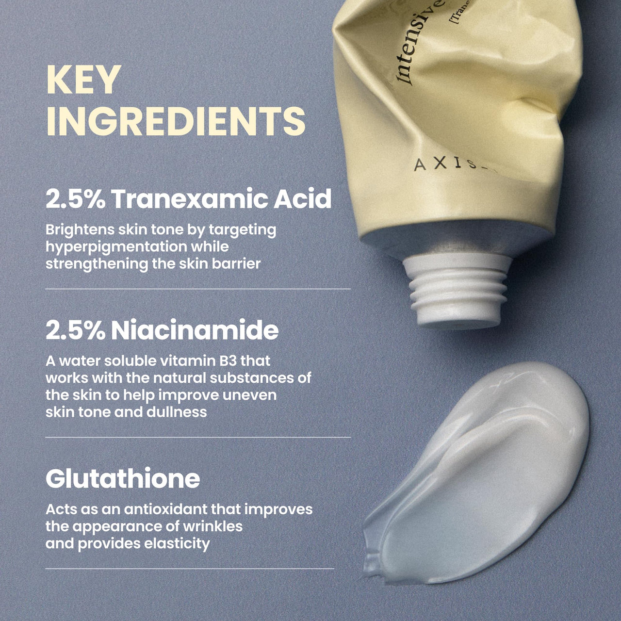 AXIS-Y TXA 2.5% Intensive Brightening Cream – Tranexamic Acid Moisturizer with Niacinamide & Glutathione for Dark Spots & Uneven Skin Tone (1.69 fl. oz.)
