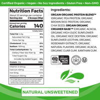 Thumbnail for Orgain Organic Vegan Protein Powder, Natural Unsweetened - 21g of Plant Protein, 4g Prebiotic Fiber, Low Net Carbs, No Lactose Ingredients, No Added Sugar, Non-GMO, For Shakes & Smoothies, 1.59 lb