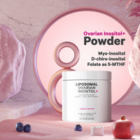 Thumbnail for Codeage Liposomal Ovarian Inositol Powder - Myo-Inositol & D-Chiro-Inositol 40:1 Blend, Folate 5-MTHF, CoQ10, Pomegranate & Wild Blueberry - 2-Month Supply - Mixed Berry Flavor - Non-GMO, 60 Servings