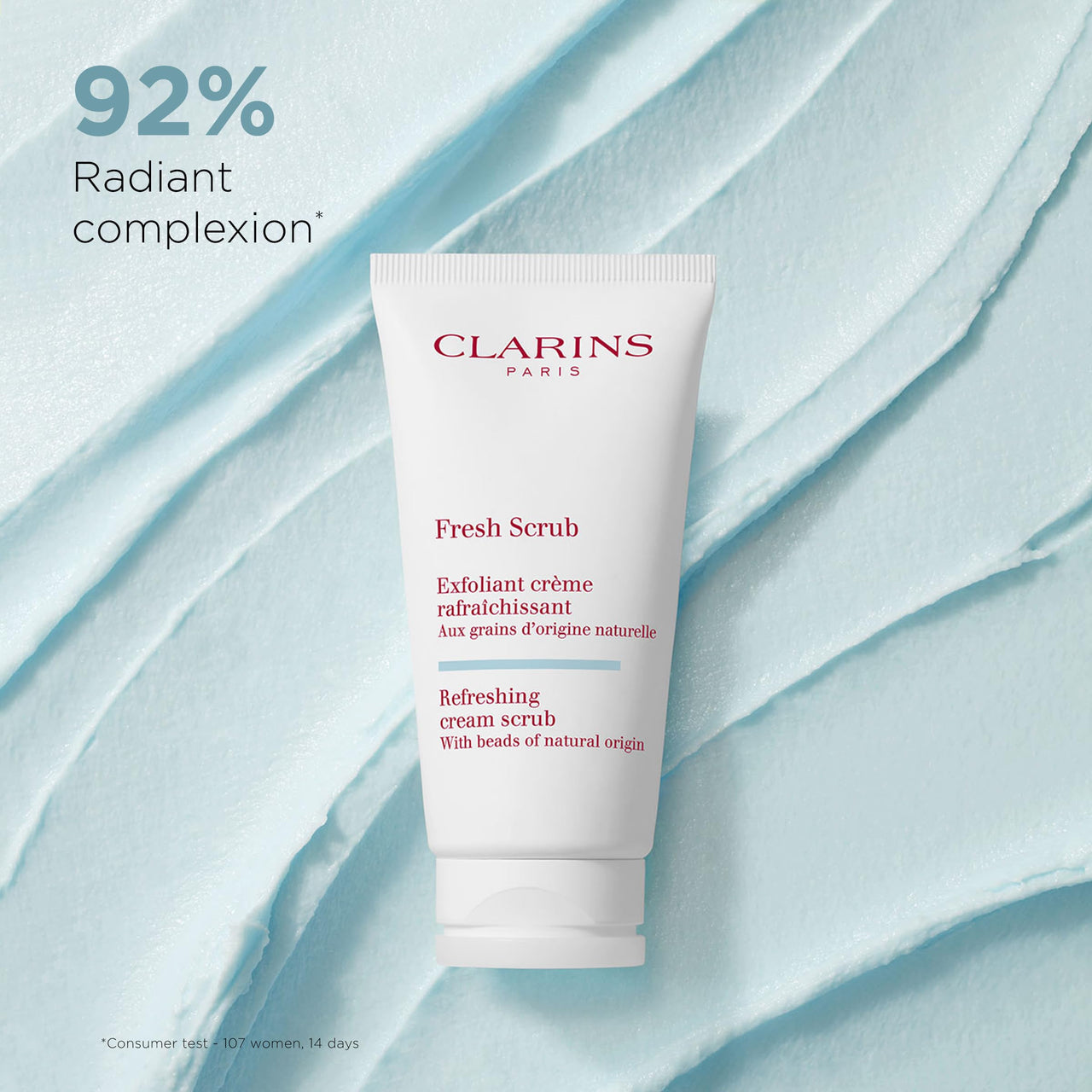 Clarins Fresh Scrub | Award-Winning | Refreshing, Cream-Gel Face Scrub With Natural Beads | Gently Exfoliates, Refreshes and Hydrates | Paraben-Free | SLS -Free | Mineral Oil Free | All Skin Types