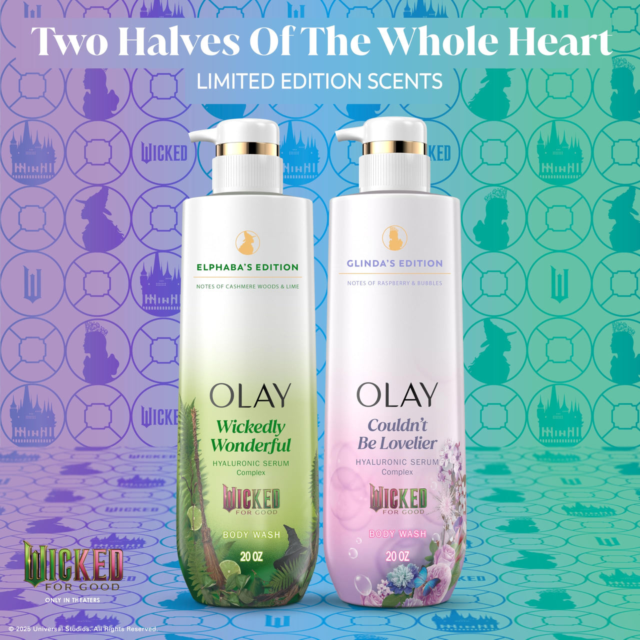 Olay Body Wash for Women, Couldn't Be Lovelier Glinda's Edition, Intensely Hydrating & Renewing, Pro-Hyaluronic Acid Serum with Vitamin B3, For All Skin Types, Raspberry & Bubbles Scent, 20 fl oz