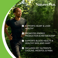 Thumbnail for NaturesPlus Super B-50 - High-Potency B Complex Vitamin with Choline, Inositol & PABA - Supports Energy, Recovery & Healthy Skin and Hair - Vegan, Gluten Free - 90 Capsules, 90 Servings