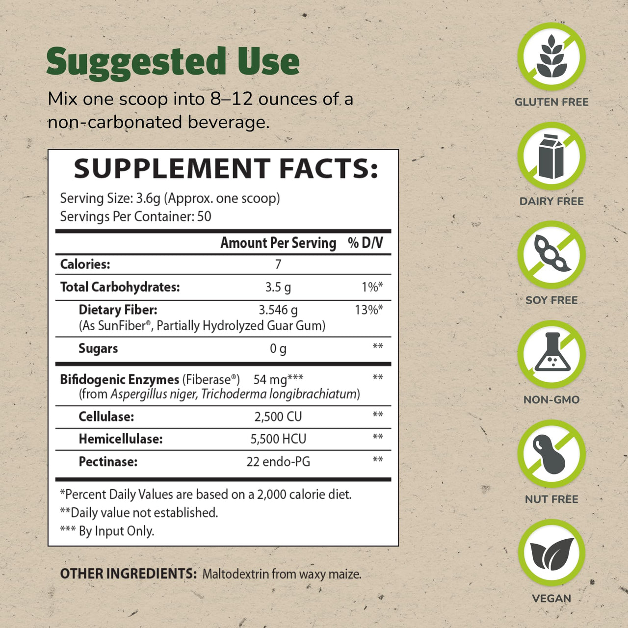 Master Supplements TruFiber - 6.35 oz - Prebiotic Fiber to Help Boost Probiotic Growth - Supports Digestive Health - Vegan, Gluten Free - 50 Servings