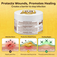 Thumbnail for Happy Jack Onex Fly Repellent Ointment for Dogs & Horses, Targeted Wound Dressing that Repels & Kills Flies on Contact, Helps Protect Open Sores, USA, 4 oz Jar