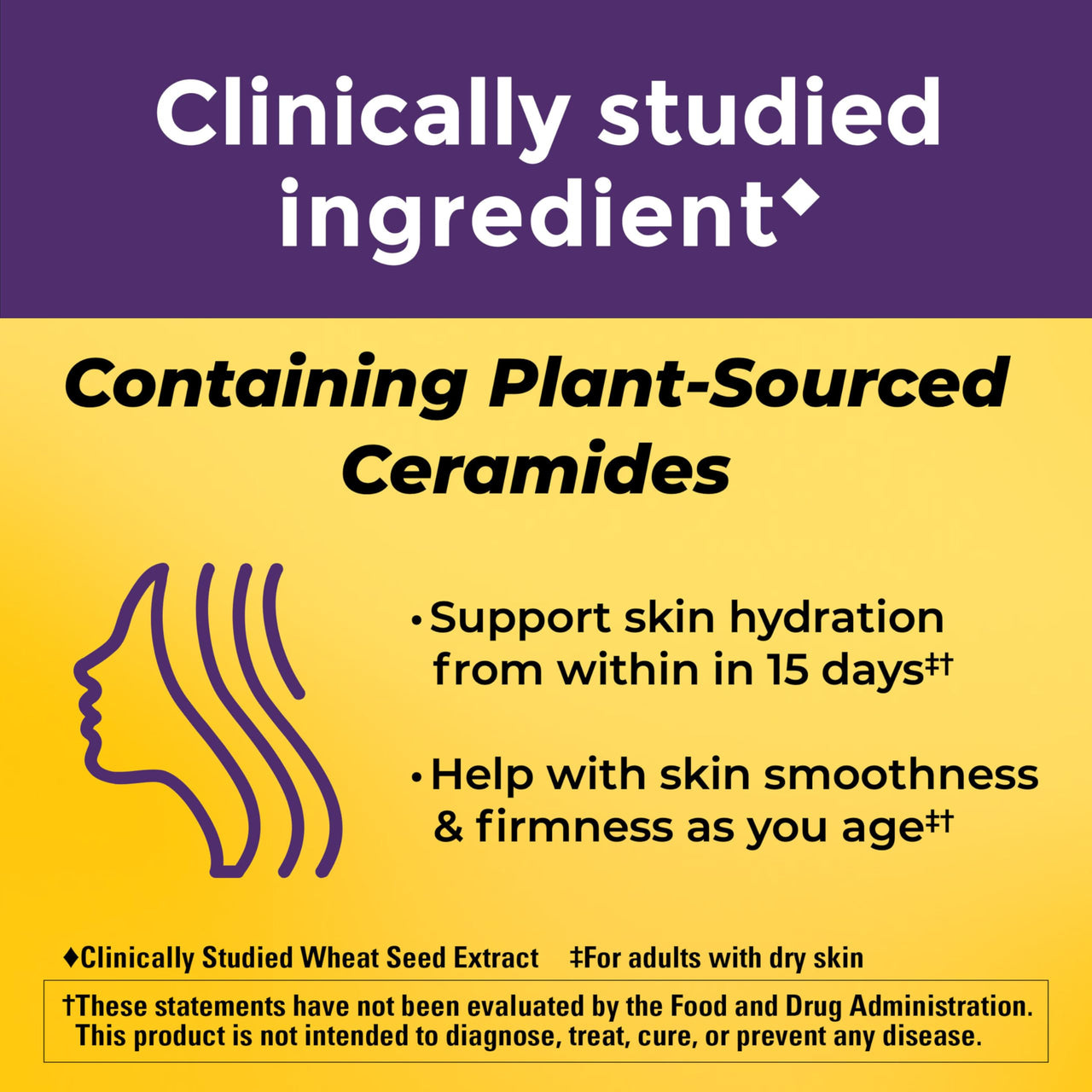 Nature Made Skin Hydration Gummies Plus Plant-Sourced Ceramides, Support Healthy Skin As You Age, with Biotin & Vitamin C, 50 Gummies, 25 Day Supply