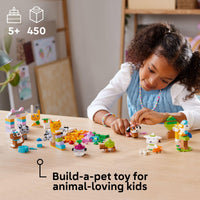 Thumbnail for LEGO Classic Creative Pets, Building Brick Animals Toy, Kids Build a Dog, Cat, Rabbit, Hamster and Bird, Gift for Animal-Loving Boys and Girls Aged 5 and Up, Great Build Together Toy, 11034