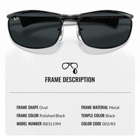 Thumbnail for Ray-Ban RB3119M Olympian Deluxe Oval Shape Sunglasses With Eyewear Kit Bundle - Adjustable Nose Pads - Ideal Formal and Casual Wear Retro Sunglasses