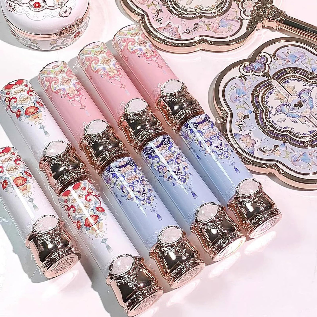 Flower Knows Butterfly Cloud Collar Glossy Lipstick-Moisturizing Tinted Lip Balm-Hydrating Lip Gloss in Balm-Long Lasting Lip Makeup for Girls&Women,Vegan & Cruelty-Free(C05 Peach Blossom,0.12 Ounce)
