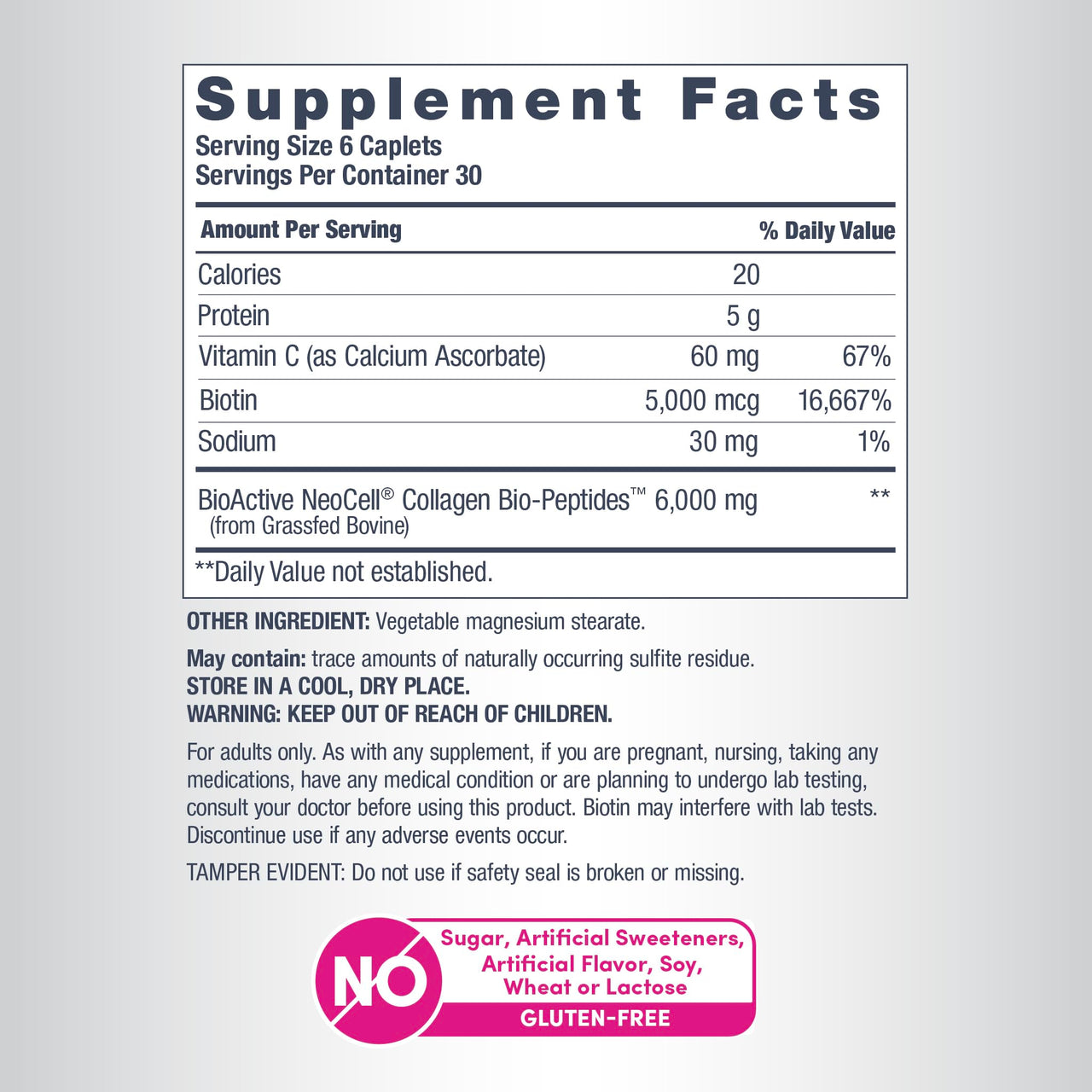 NeoCell Collagen Peptides Pills | 180 Tablets | with Vitamin C and Biotin | Grass Fed Bovine | Hair, Skin, & Nails | for Women and Men