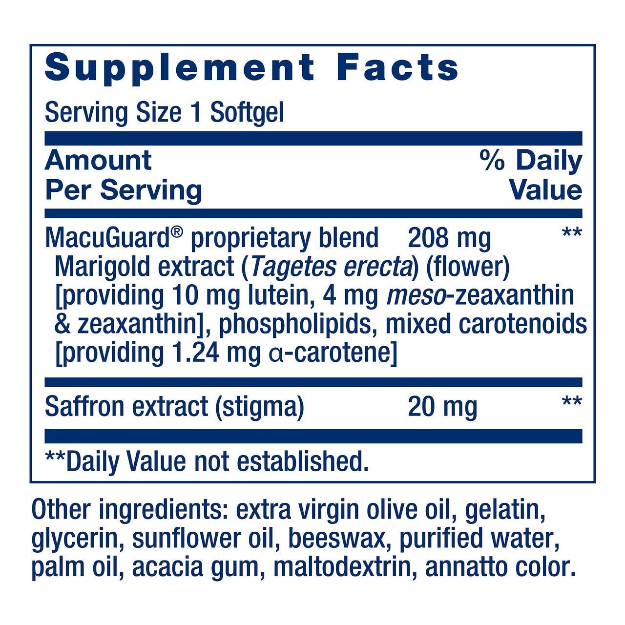 Life Extension MacuGuard Ocular Support with Saffron – Eye Health Supplement for Healthy Vision – with Lutein, Meso-zeaxanthin, zeaxanthin, Saffron – Gluten-Free, Non-GMO – 60 softgels