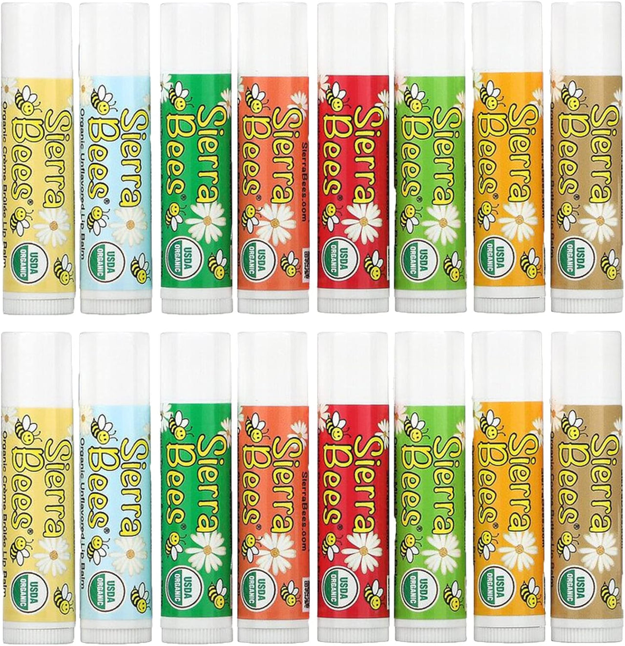 Sierra Bees Organic Lip Balms Set of 8 (Pack of 2)