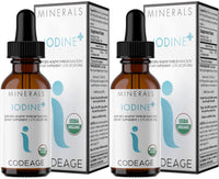 Thumbnail for Codeage USDA Organic Iodine Drops – 250 Mcg - 1+ Year Supply - Liquid Iodine Supplement – Iodine Drops Solution - Pure, Clear Iodine - Vegan Iodine Liquid Drop - 2 fl oz - (2 Pack)